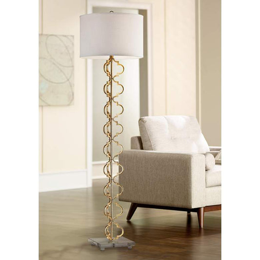 Castile 62" High Gold Leaf Metal Floor Lamp