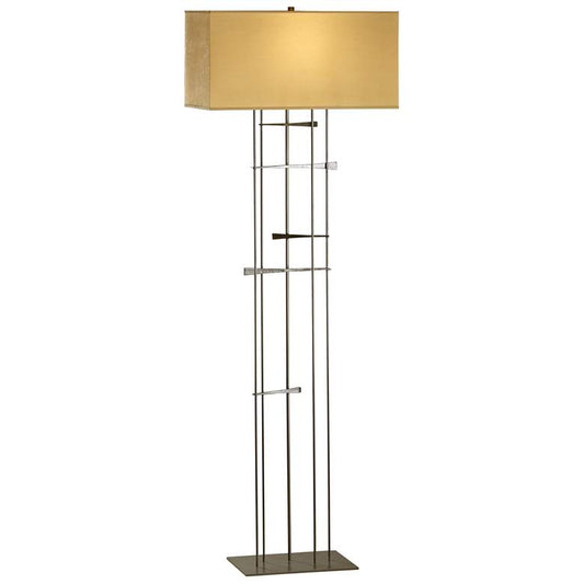 Cavaletti Floor Lamp - Dark Smoke Finish - Doeskin Suede Shade