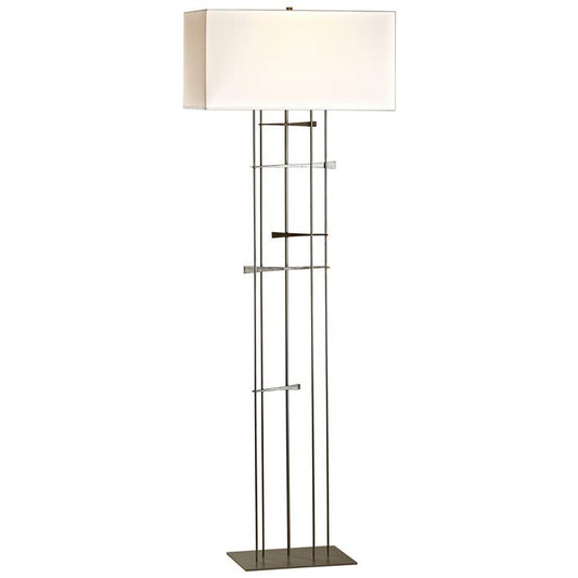 Cavaletti Floor Lamp - Dark Smoke Finish - Natural Anna Shade