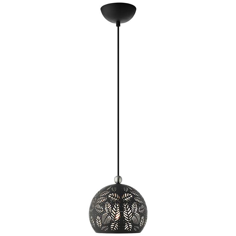 Chantily 8" Wide Black Metal Globe Mini Pendant Light