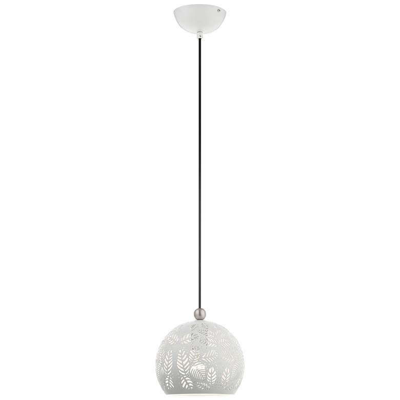 Chantily 8" Wide White Metal Globe Mini Pendant Light