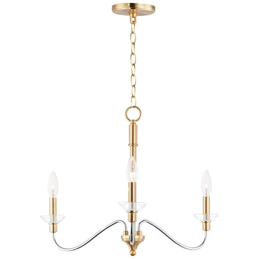 Clarion 3 Light 24" Wide Polished Chrome/Satin Brass Pendant Light
