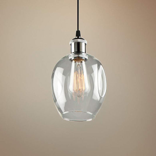 Clearwater 5 1/2" Wide Polish Nickel and Black Mini Pendant