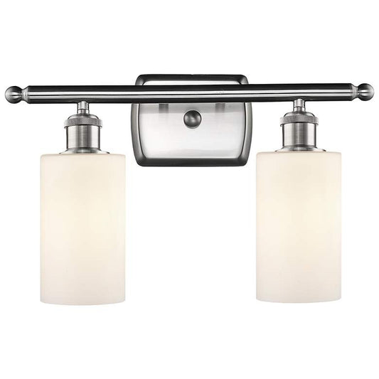Clymer 2 Light 16" LED Bath Light - Brushed Satin Nickel - White Shade