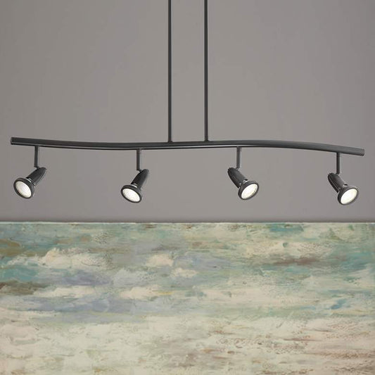 Cobra 33" Wide Black 4-Light LED Island Pendant