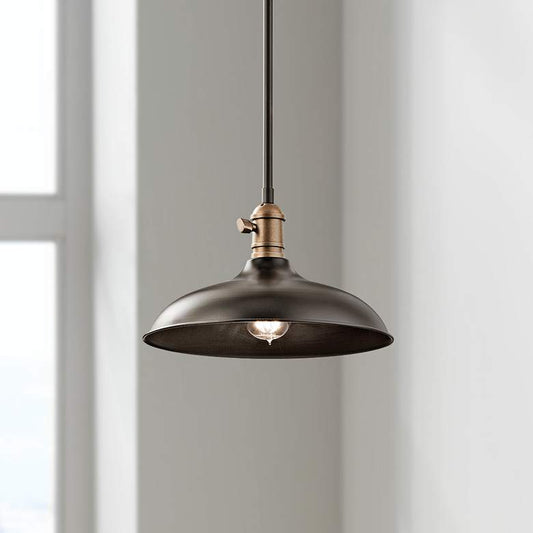 Cobson 12"W Bronze Semi-Flush Convertible Mini Pendant