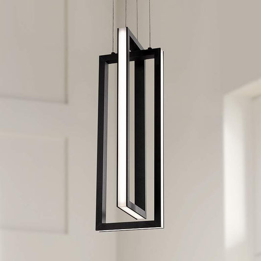 Cole 6" Wide Black 2-Light LED Mini Pendant Light