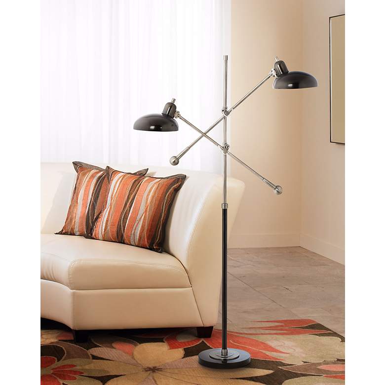 Robert Abbey Bruno Bronze 2-Light Pharmacy Floor Lamp