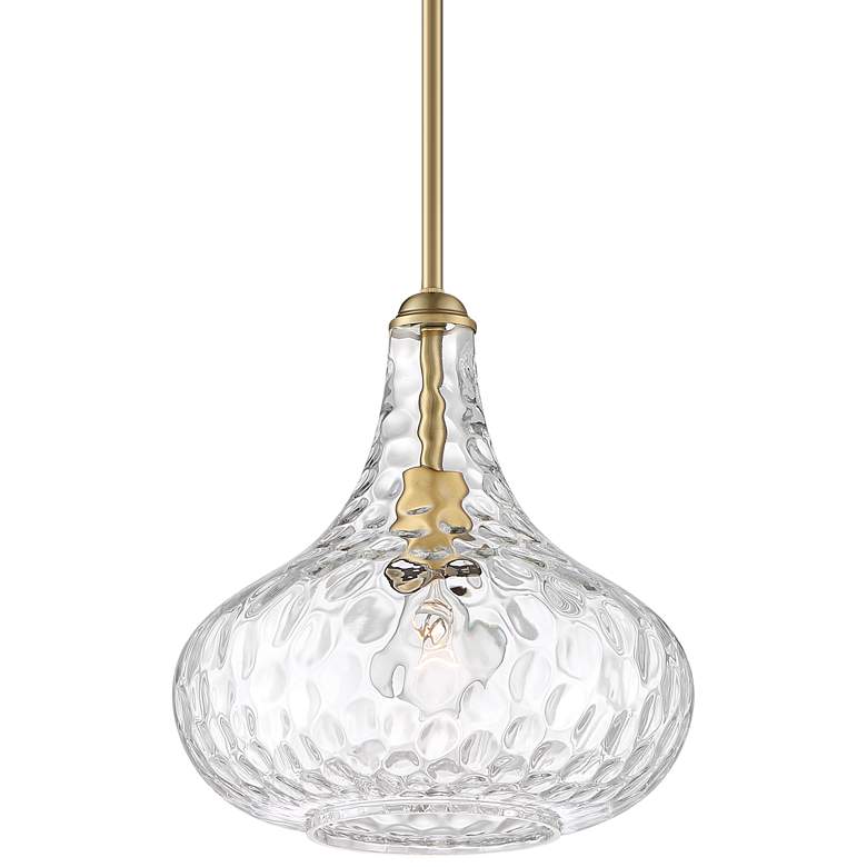 Cora 11" Wide Matte Hammered Glass Mini Pendant