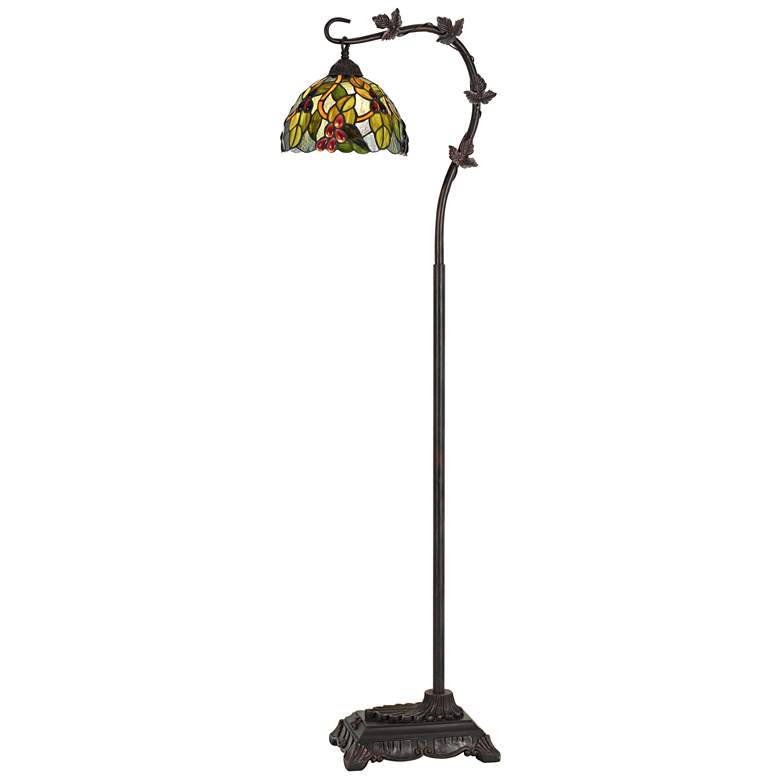 Cotulla Bronze Floor Lamp with Tiffany-Style Glass Shade