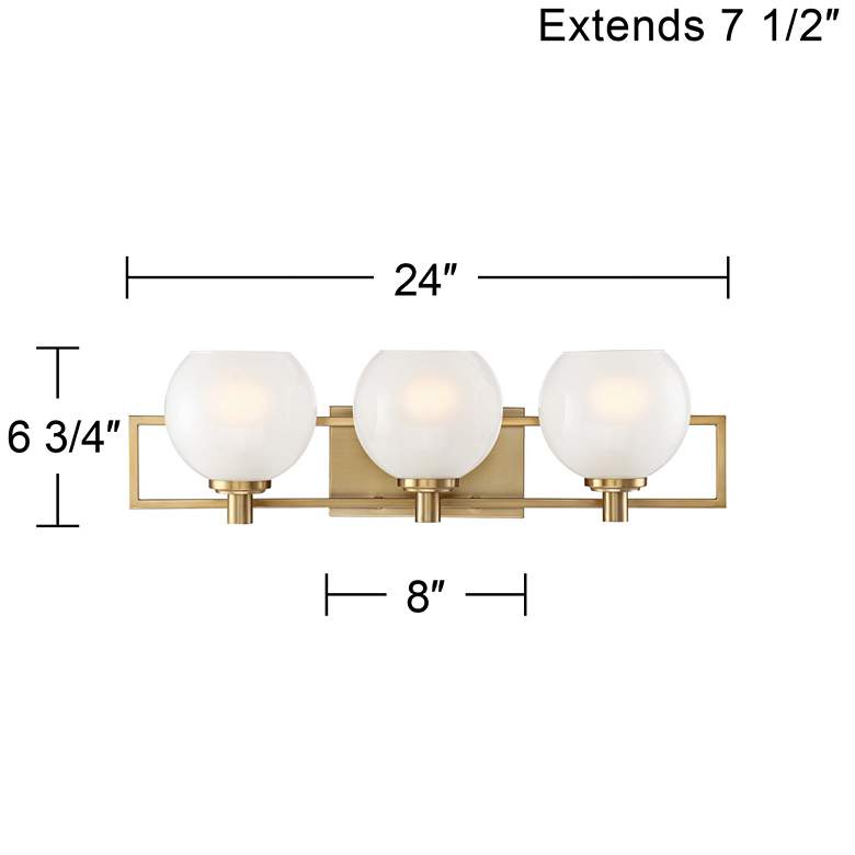 Cowen 24" Wide Brushed Gold 3-Light Vanity Bath Light