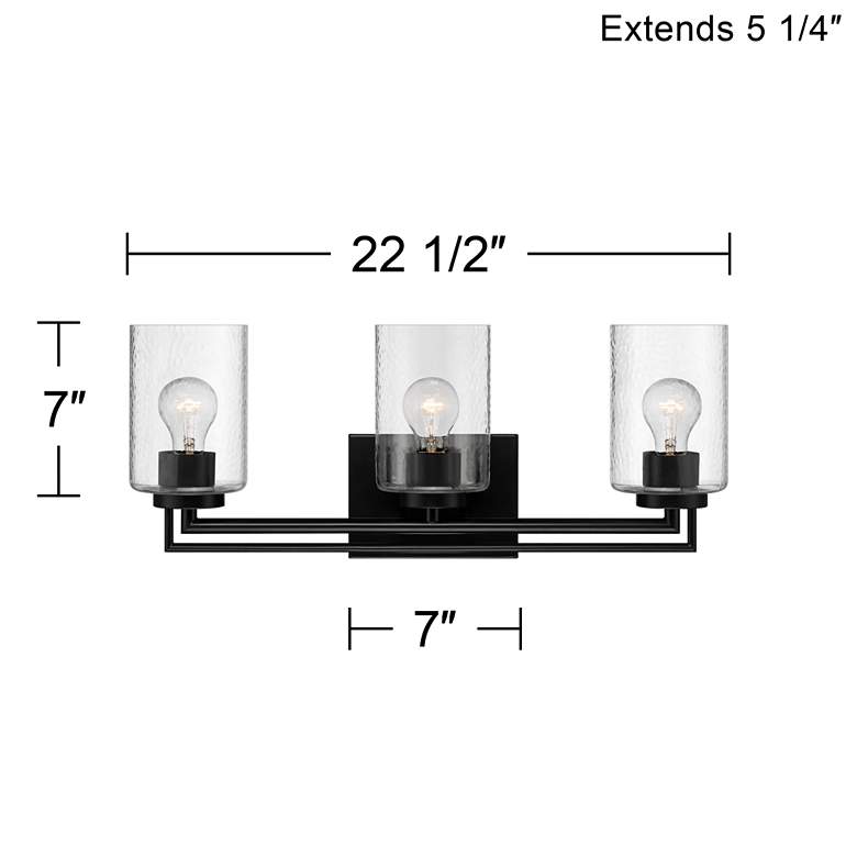 Cressida 22 1/2" Wide Gloss Black 3-Light Vanity Bath Light