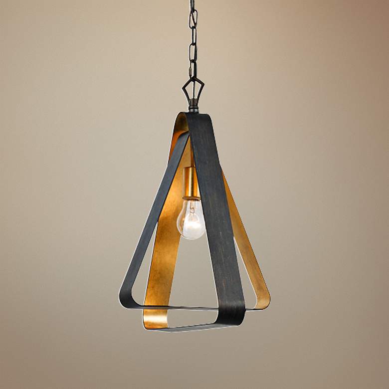 Crystorama Luna 15 1/4" Wide Bronze and Gold Mini Pendant