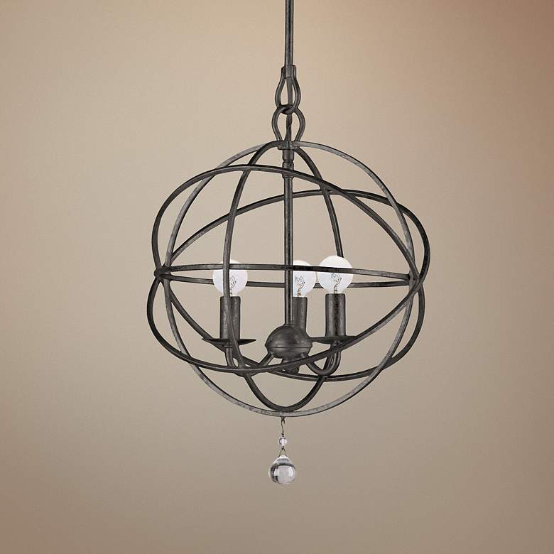 Crystorama Solaris English Bronze 12" Wide Pendant Light