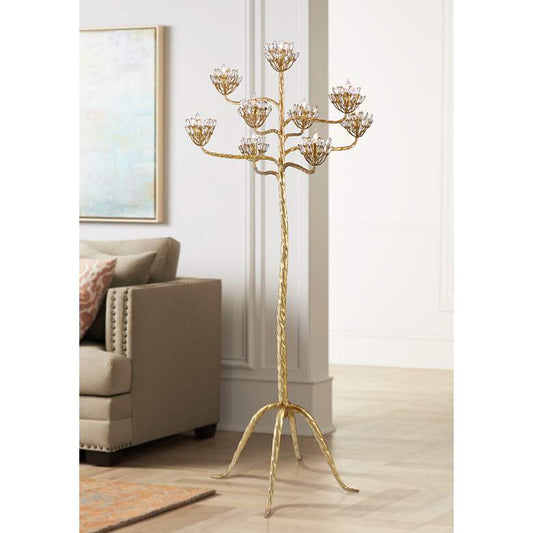 Currey and Company Agave Americana Gold Leaf Floor Lamp