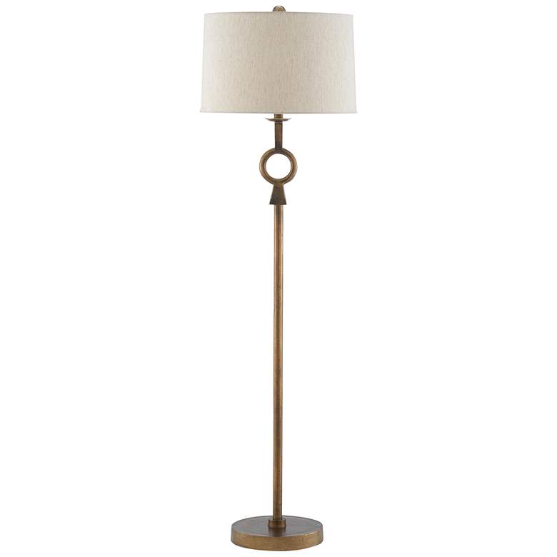 Currey and Company Germaine Antique Brass Stem Floor Lamp