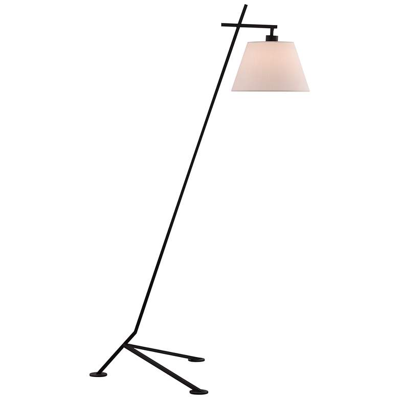 Currey and Company Kiowa Satin Black Metal Tripod Floor Lamp