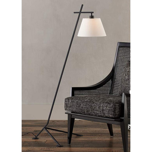 Currey and Company Kiowa Satin Black Metal Tripod Floor Lamp