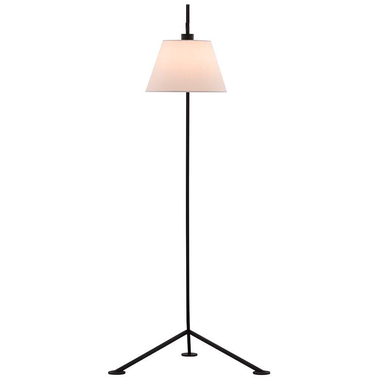 Currey and Company Kiowa Satin Black Metal Tripod Floor Lamp