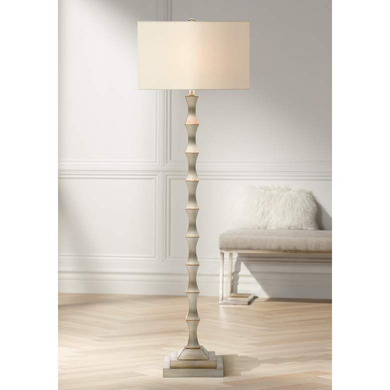 Currey and Company Lyndhurst Silver Leaf Floor Lamp