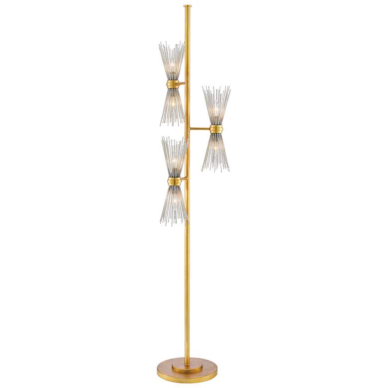 Currey and Company Novatude Antique Gold Leaf Floor Lamp