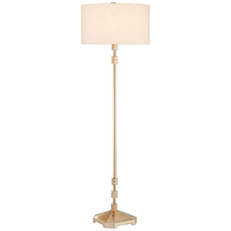 Currey and Company Pilare Shiny Gold Floor Lamp