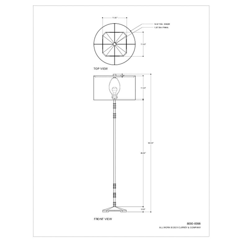 Currey and Company Pilare Shiny Gold Floor Lamp