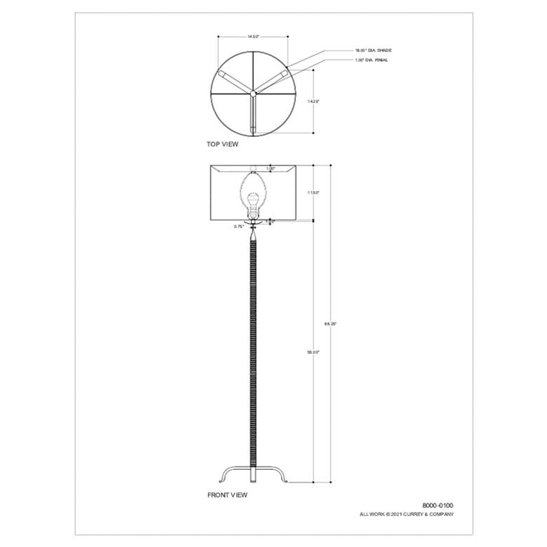 Currey and Company Sandro Dark Antique Nickel Floor Lamp