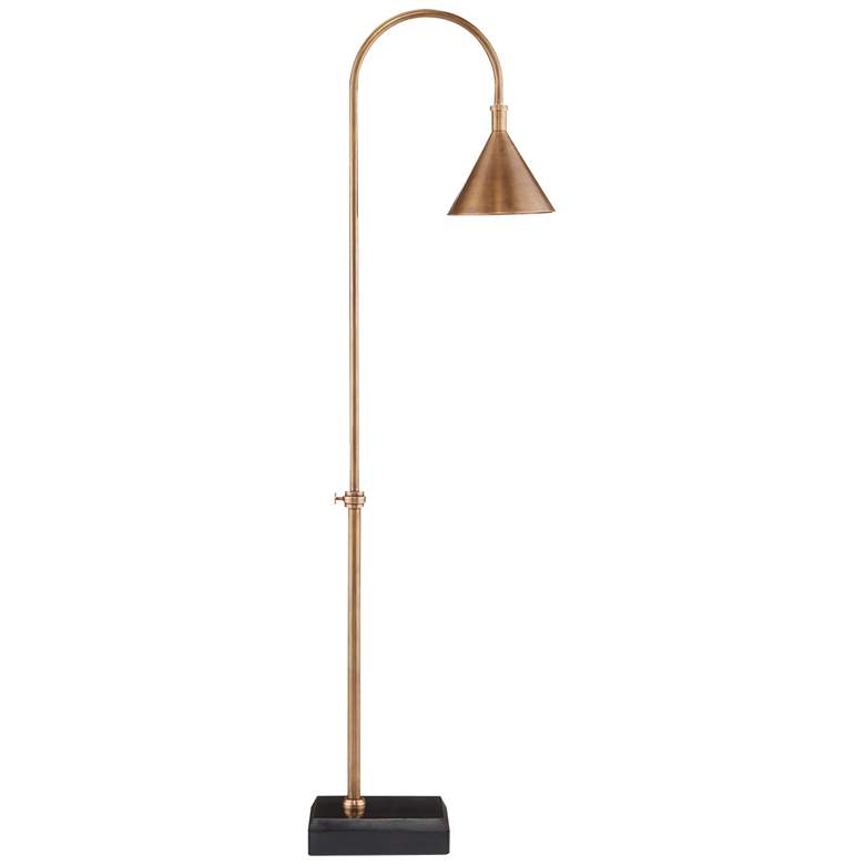 Currey and Company Vision Brass and Granite Arc Floor Lamp