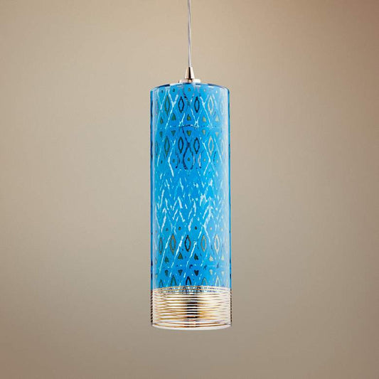 Cyan Design Kaska 4 3/4"W Gold and Blue Glass Mini Pendant
