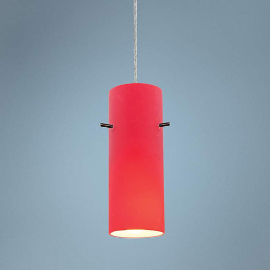 Cylinder 4" Wide Brushed Steel Mini Pendant