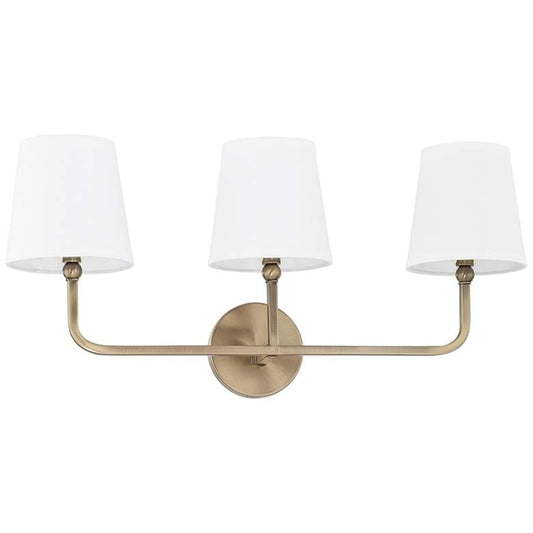 Dawson 25 1/2" Wide Aged Brass 3-Light Vanity Bath Light