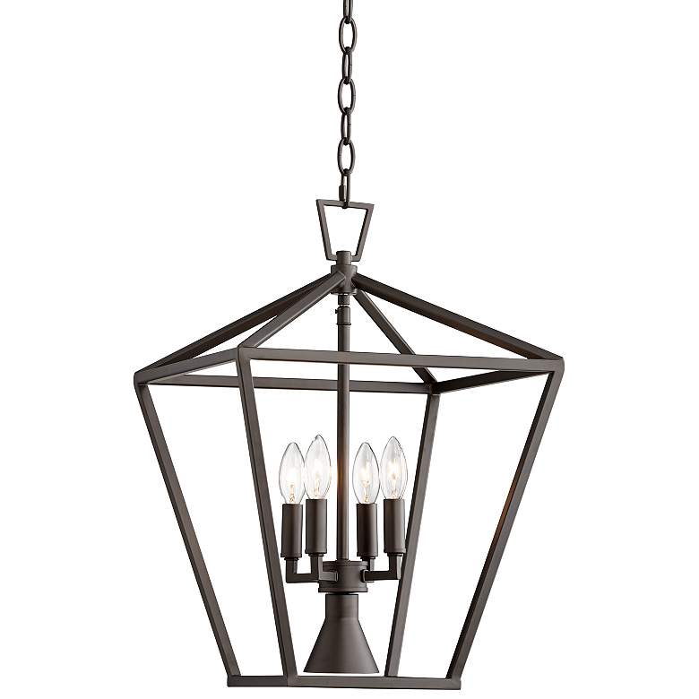 Daynes 19 3/4"W 4-Light Entry Pendant with Downlight