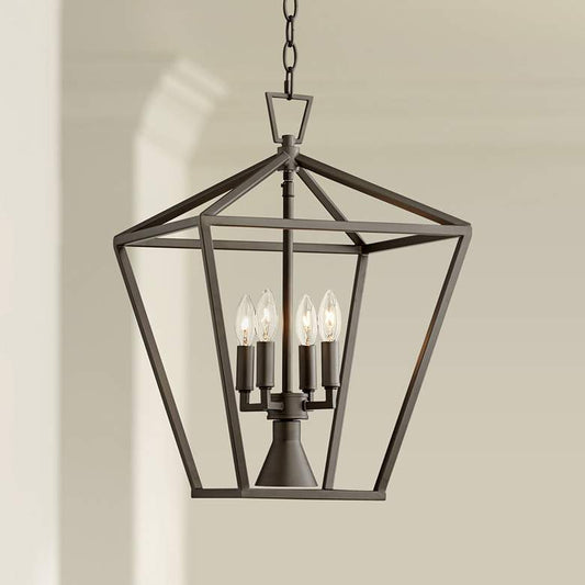 Daynes 19 3/4"W 4-Light Entry Pendant with Downlight