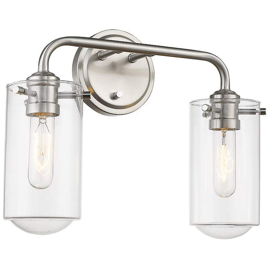 Delaney 15" Wide High Brushed Nickel 2-Light Bath Light