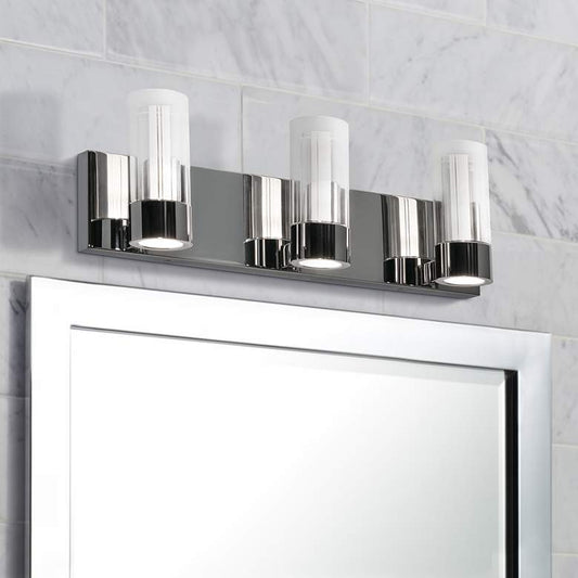 Delphia 19 3/4" Wide Polished Chrome 3-Light LED Bath Light