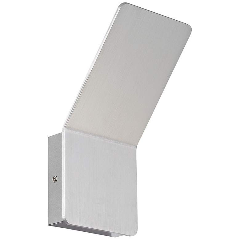 Delroy 9 1/2" High Aluminum Finish Modern LED Wall Sconce