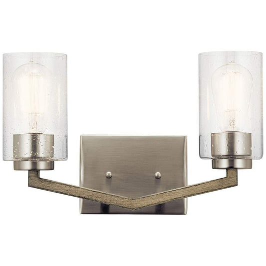 Deryn 9" High Distressed Antique Gray 2-Light Wall Sconce