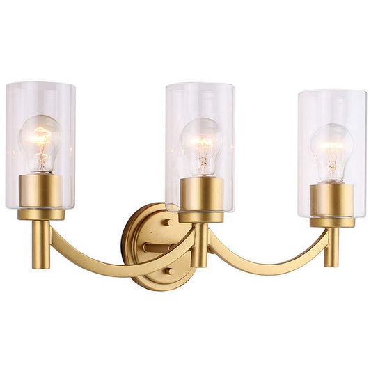 Devora - 3-Light Bath Light - Antique Gold - Clear Glass