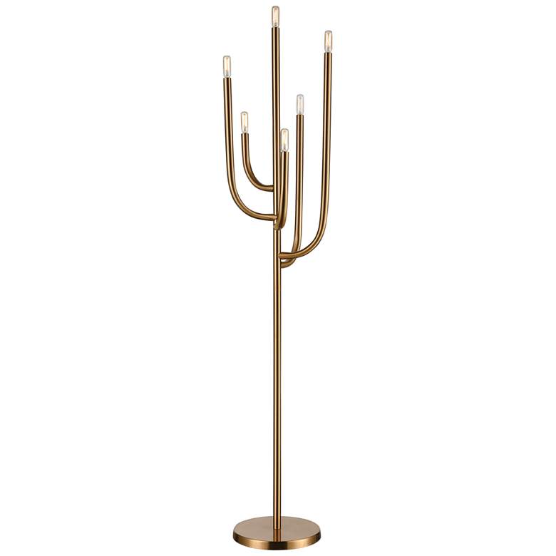 Dimond Hands Up Aged Brass Metal 6-Light Tree Floor Lamp