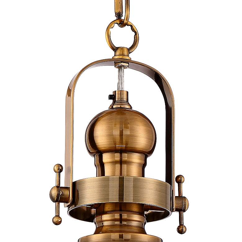 Donovan 13" Wide Antique Brass and Clear Glass Pendant Light
