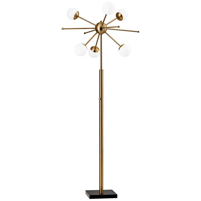 Doppler Antique Brass LED Sputnik Floor Lamp