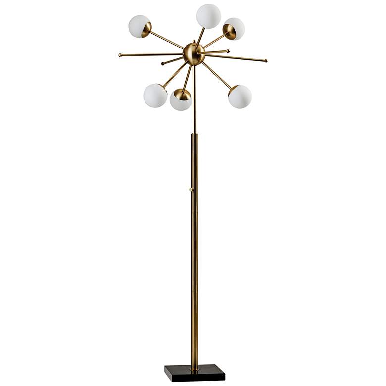 Doppler Antique Brass LED Sputnik Floor Lamp