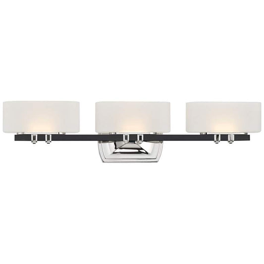 Drury 26 3/4" Wide Coal and Polished Nickel 3-Light LED Bath Light