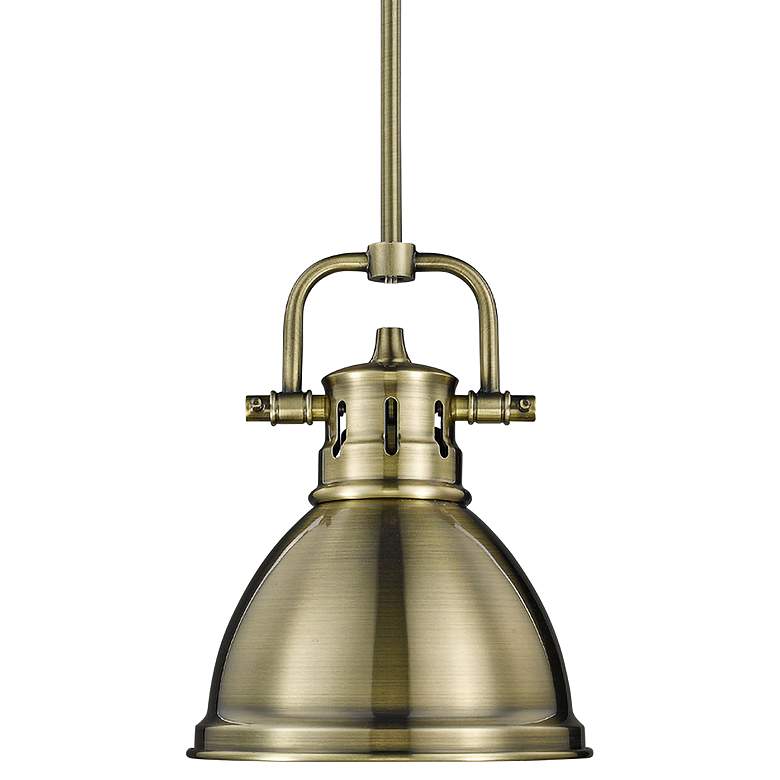 Duncan 6 1/2" Wide Aged Mini Pendant with Rod