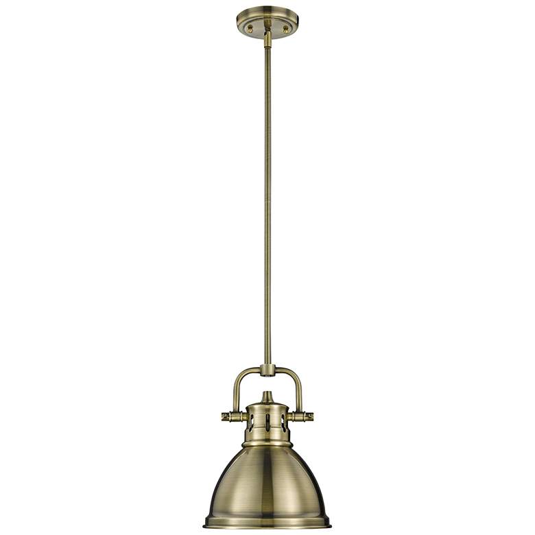 Duncan 6 1/2" Wide Aged Mini Pendant with Rod