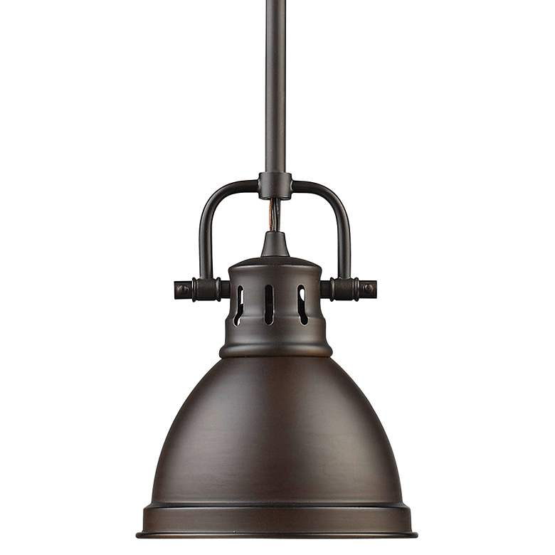 Duncan 6 1/2" Wide Aged Mini Pendant with Rod