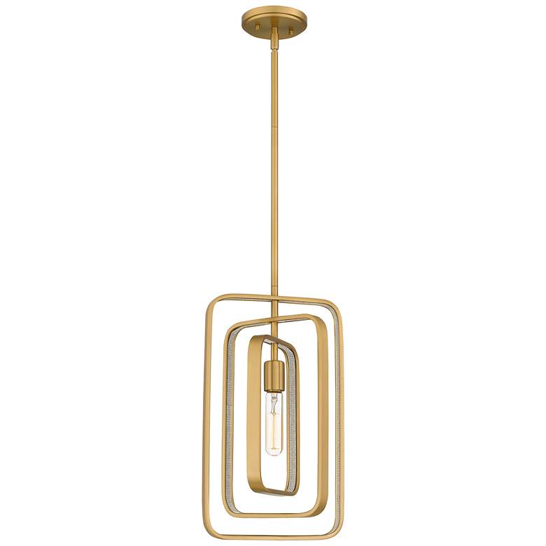 Dupree 1-Light Brushed Weathered Brass Mini Pendant