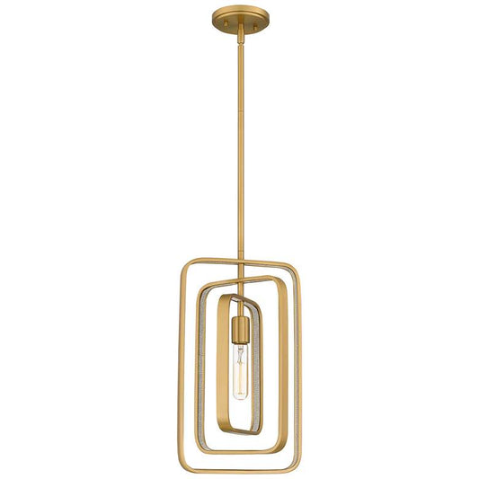 Dupree 1-Light Brushed Weathered Brass Mini Pendant