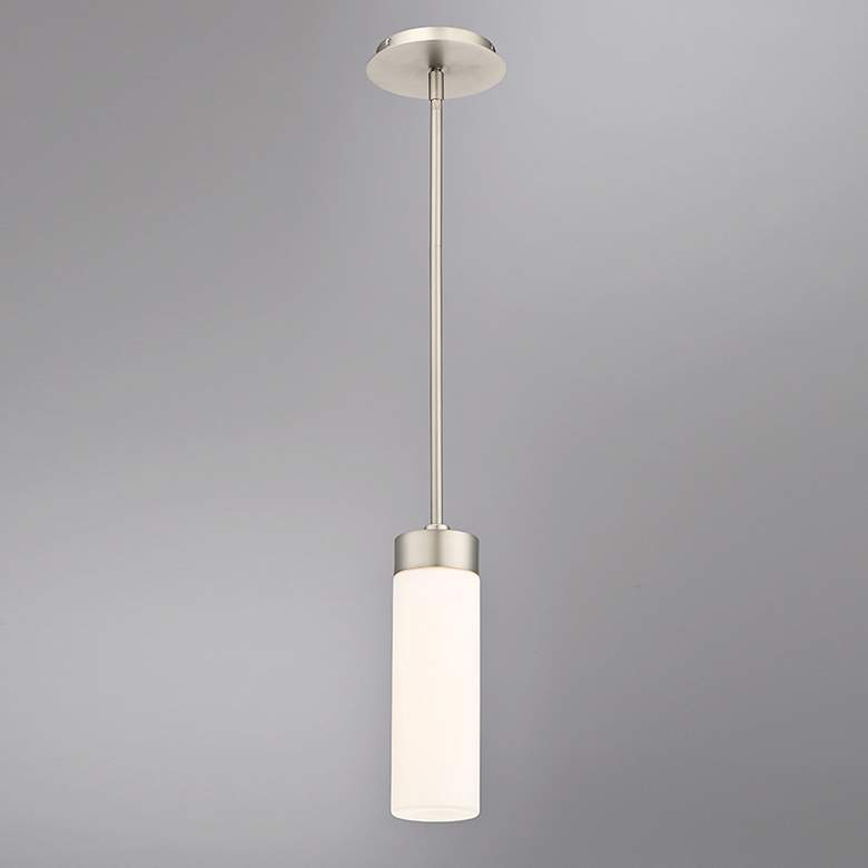 dweLED Elementum 3 1/2" Wide Satin Nickel LED Mini Pendant